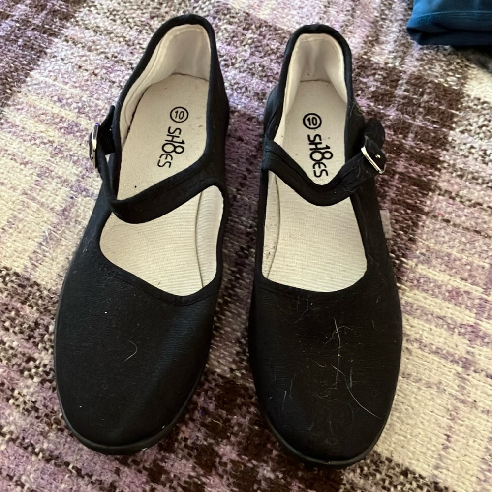 Canvas Mary Jane flats